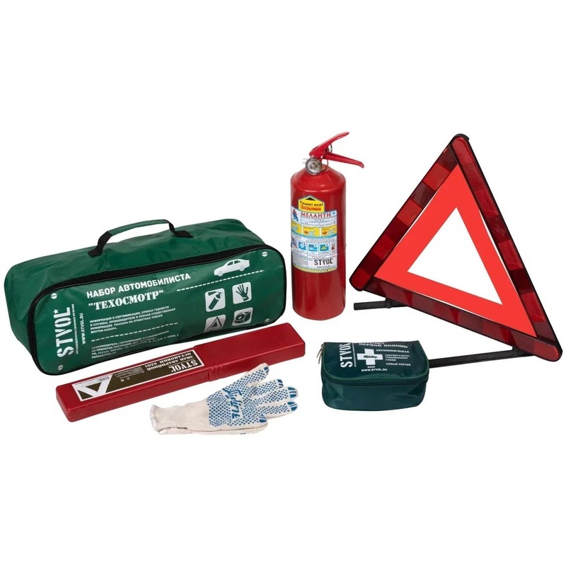 Изображение товара Набор автомобилиста Stvol Техосмотр Гост комплект для аварийных ситуаций