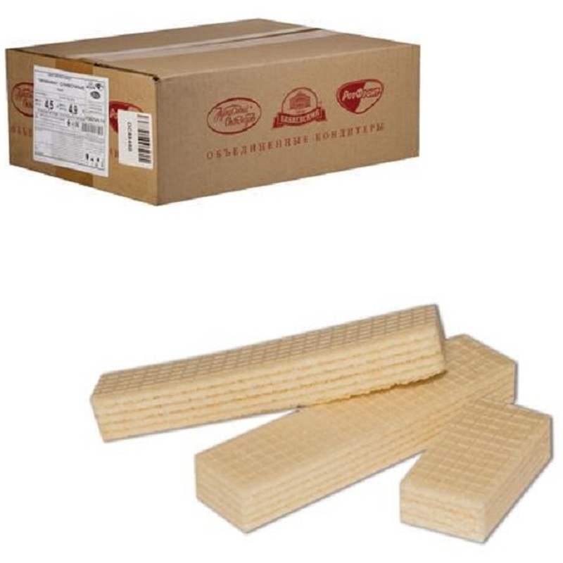 Изображение товара Вафли Любимые со сливочным вкусом 4.5 кг в картонной упаковке