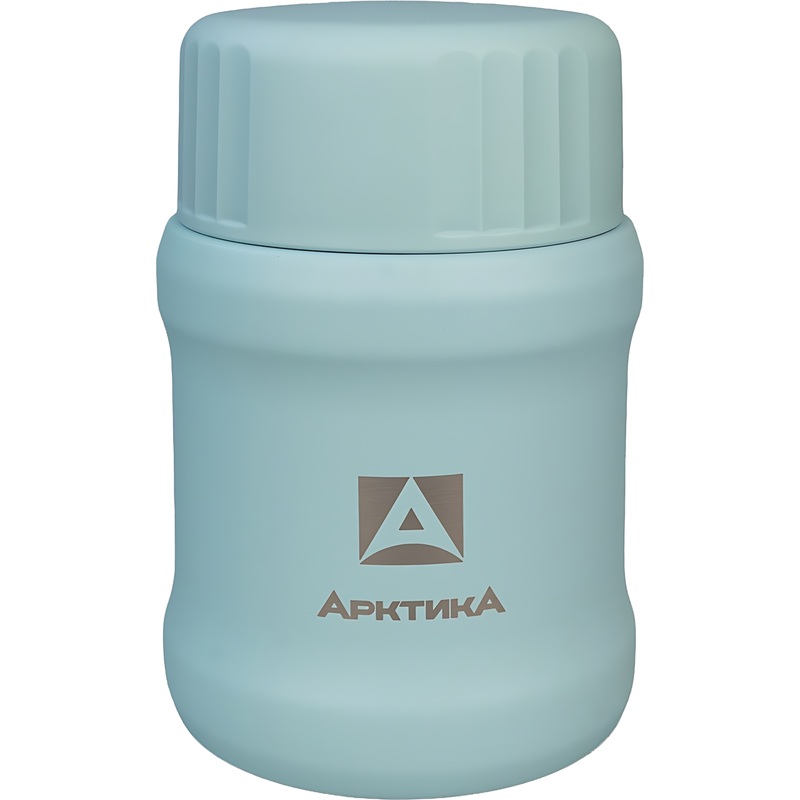Изображение товара Термос с узким горлом Арктика 500 мл голубой с ложкой и крышкой-тарелкой