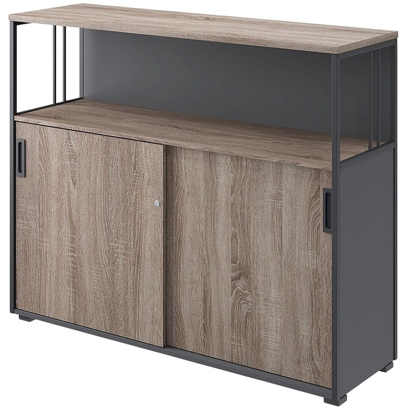 Изображение товара Шкаф-купе для документов К-Loft 241H042 полузакрытый (дуб сонома тёмный/графит, 1370х420х1116 мм) Изображение товара Шкаф-купе для документов К-Loft 241H042 полузакрытый (дуб сонома тёмный/графит, 1370х420х1116 мм)