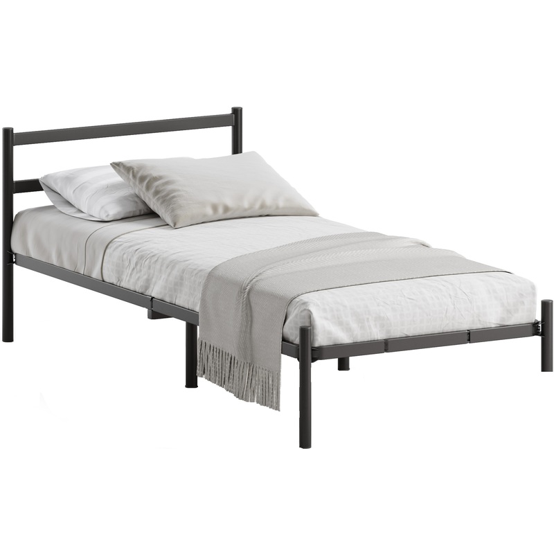 Изображение товара Кровать металлическая одноярусная Мета чёрная 900x710x2000 мм