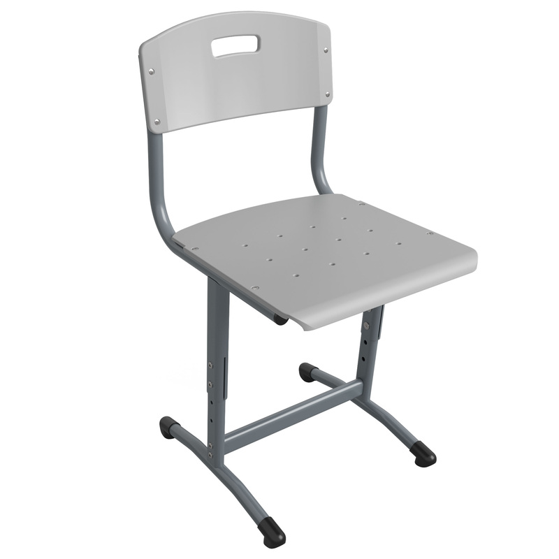Изображение товара Ученический регулируемый стул Универсал серый, пластиковое сиденье и металлический каркас