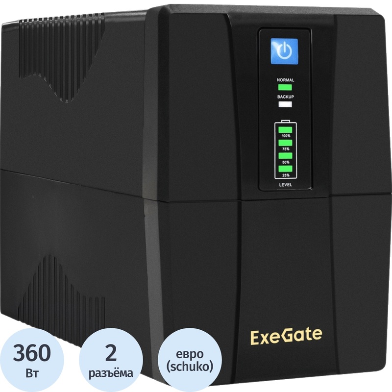 Изображение товара Источник бесперебойного питания (ИБП) ExeGate Power Back BNB-650.LED.AVR.2SH (EP276528RUS) Изображение товара Источник бесперебойного питания (ИБП) ExeGate Power Back BNB-650.LED.AVR.2SH (EP276528RUS)