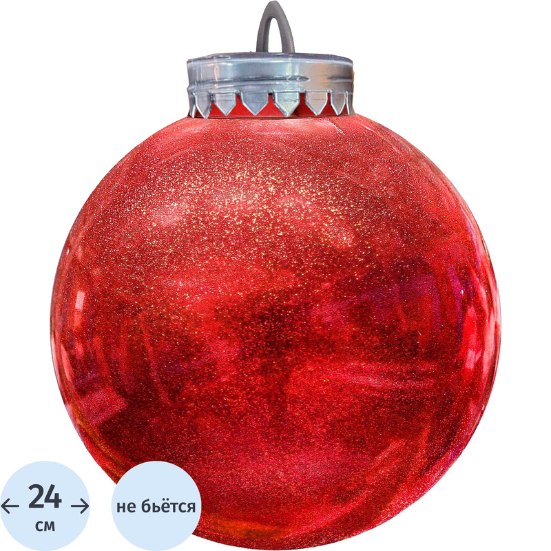 Изображение товара Ёлочный шар новогодний BigDecor пластик 24 см красный декор