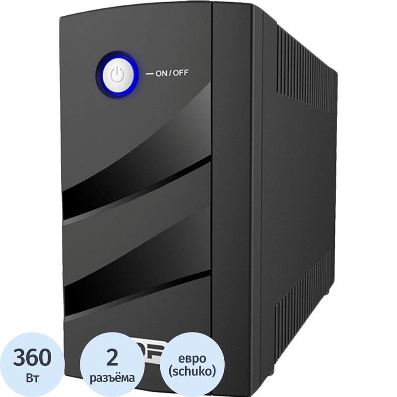 Изображение товара ИБП CBR [ELN-675T-2F-LD] лин.-инт. 675VA/360W 5Ah12V 2 x EURO