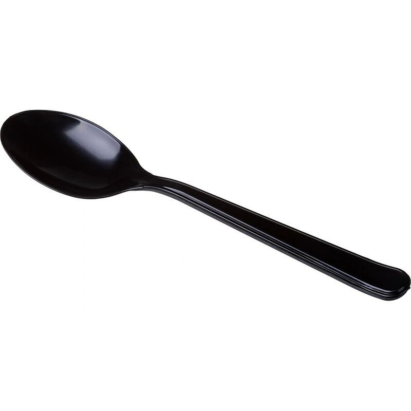 Изображение товара Столовая пластиковая ложка Комус стандарт черная 180 мм, упаковка 1000 штук
