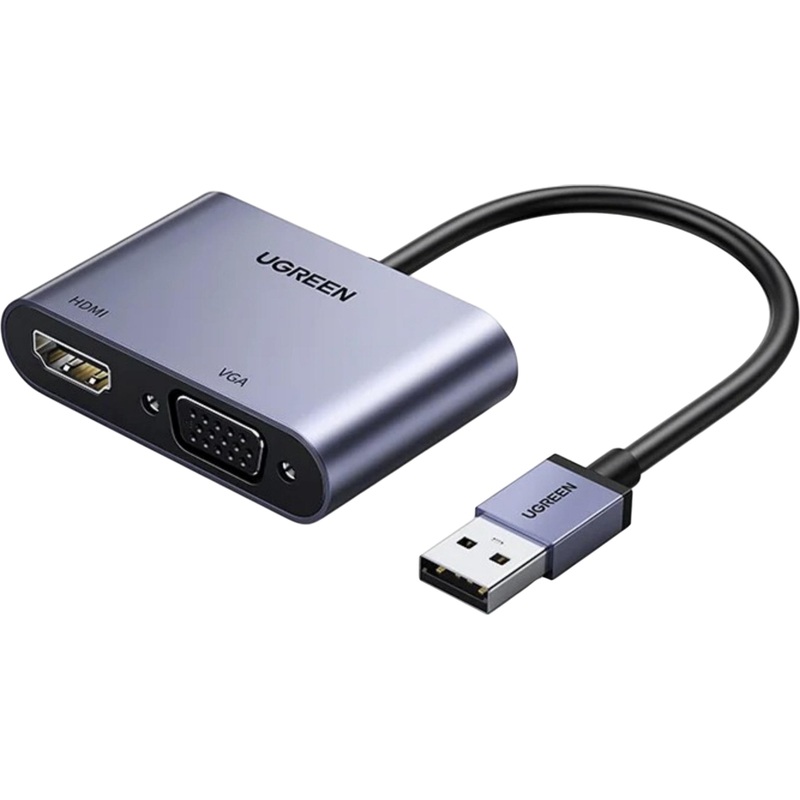 Изображение товара Переходник USB Type-A к HDMI и VGA 0.1 метра Ugreen CM449
