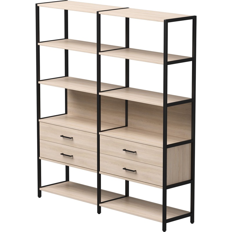 Изображение товара Стеллаж для документов EVO 254ST7DY9005 дуб соната чёрный 1840 мм