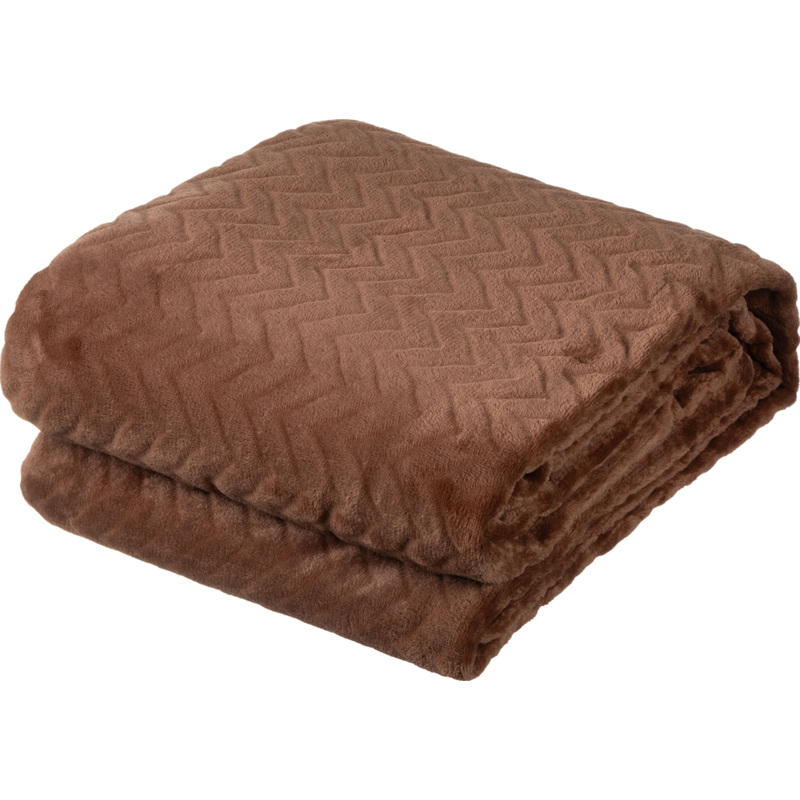 Изображение товара Плед Luscan из микрофибры 150x200 см кофейный стильный и теплый