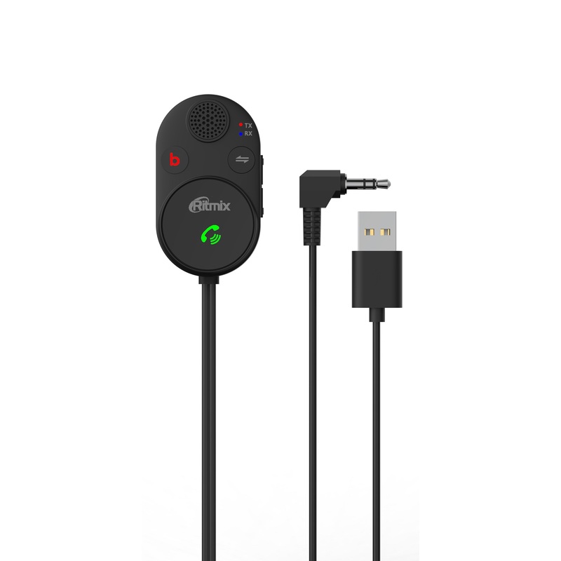 Изображение товара FM-трансмиттер Ritmix BTR-200 для авто с USB и miniJack 3.5 мм черный