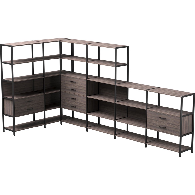 Изображение товара Стеллаж для документов EVO 254ST18DK9005 дуб пасадена чёрный 1840 мм