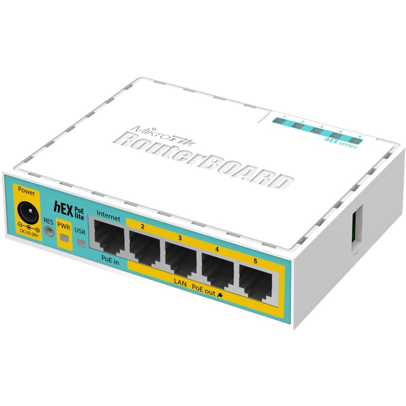 Изображение товара Микротик hEX PoE lite RB750UPr2 - компактный маршрутизатор с PoE для бизнеса
