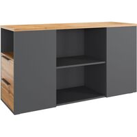 Тумба приставная K-Loft (дуб натуральный/графит, 436х1370х752 мм, 4  ящика)