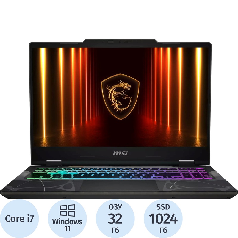 Изображение товара Ноутбук игровой MSI Cyborg 15 B13WGKG-662CA 15.6" чёрный Intel Core i7 13620H/32 ГБ/SSD 1024 ГБ/NVIDIA GeForce RTX 5070 (B13WGKG-662CA)