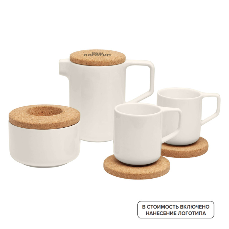 Изображение товара Набор чайный Riposo 2 персоны с гравировкой фарфор подарочная упаковка