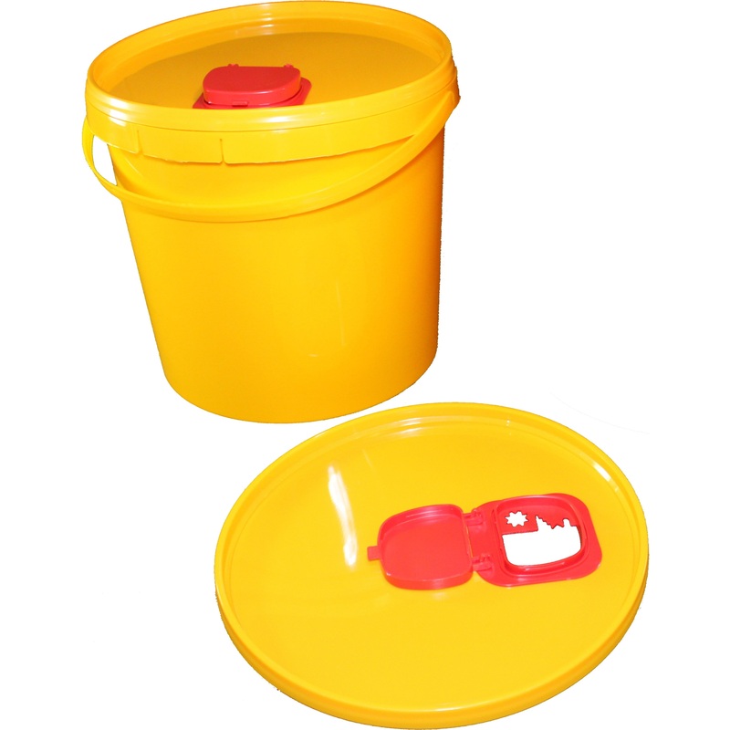 Изображение товара Ёмкость-контейнер для сбора острого инструментария жёлтый 10 л