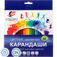 Карандаши цветные Луч Классика 24 карандаша 24 цвета шестигранные
