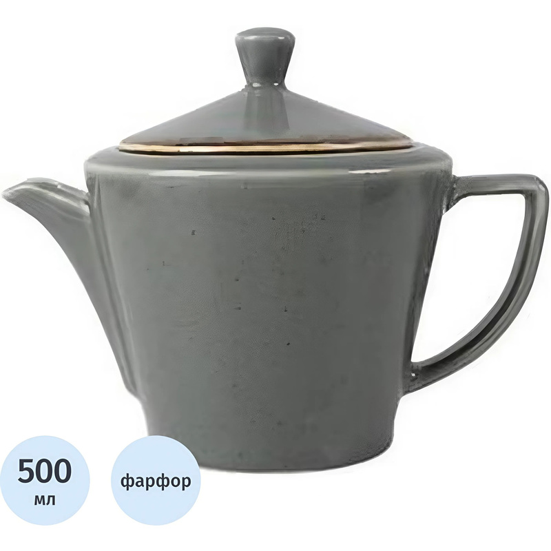 Изображение товара Фарфоровый заварочный чайник Porland Seasons 500 мл серый