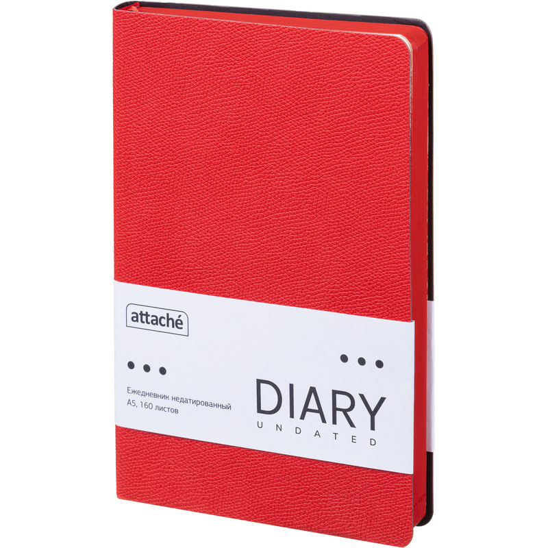 Изображение товара Ежедневник Attache недатированный А5 160 листов красный искусственная кожа