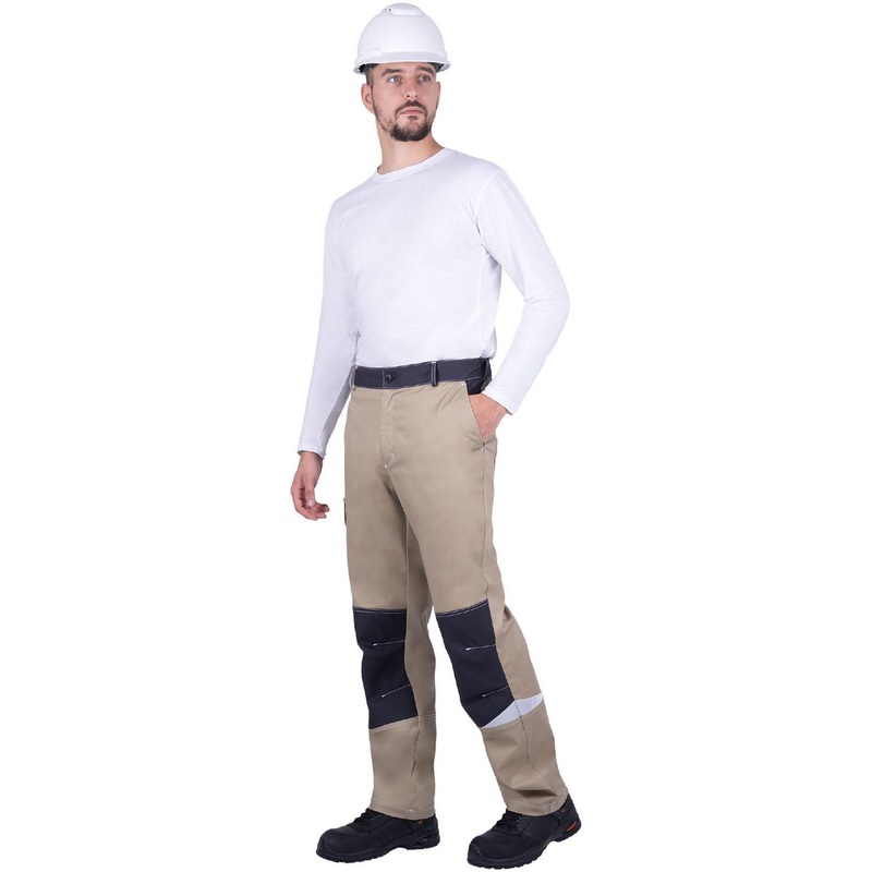 Изображение товара Мужские летние рабочие брюки Турбо Safety бежевые/серые SIZE 52-54