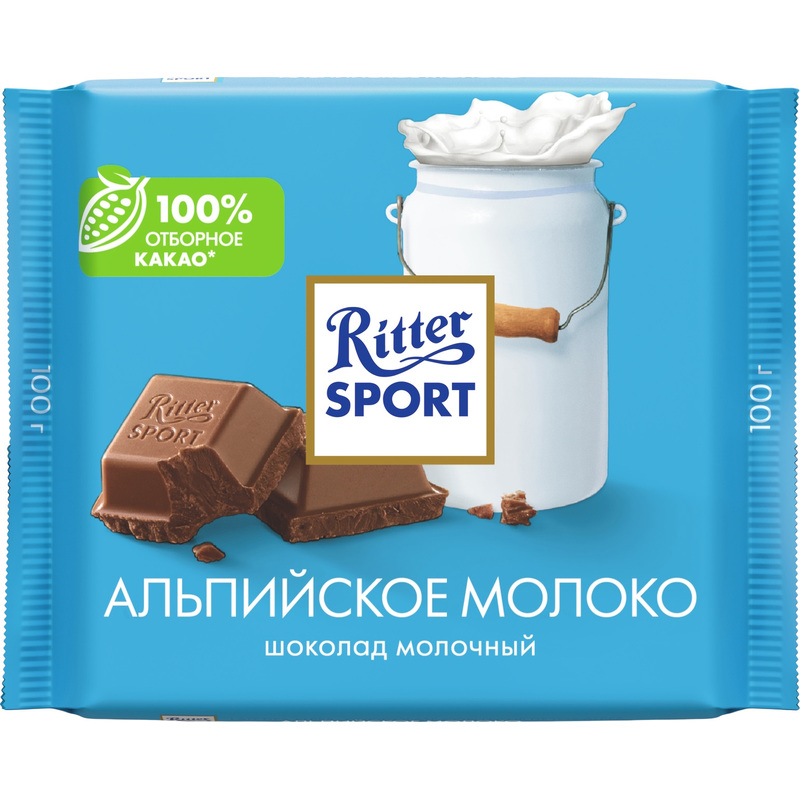 Изображение товара Ritter Sport молочный шоколад с альпийским молоком 100 г