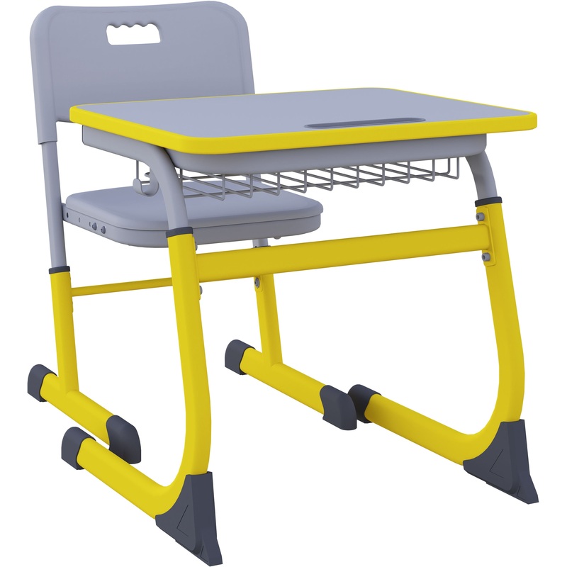 Изображение товара Комплект детский Smarty с парта и стулом регулируемые желтый серый 3-5 лет