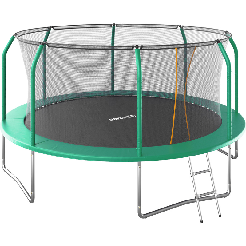 Изображение товара Батут Каркасный Unix Line Supreme Basic 14 ft с защитной сеткой и лестницей Изображение товара Батут Каркасный Unix Line Supreme Basic 14 ft с защитной сеткой и лестницей