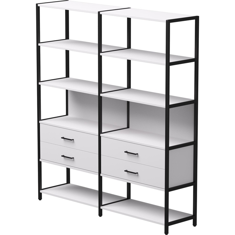 Изображение товара Стеллаж для документов EVO 254ST7W39005 белый черный 1635х385х1840 мм