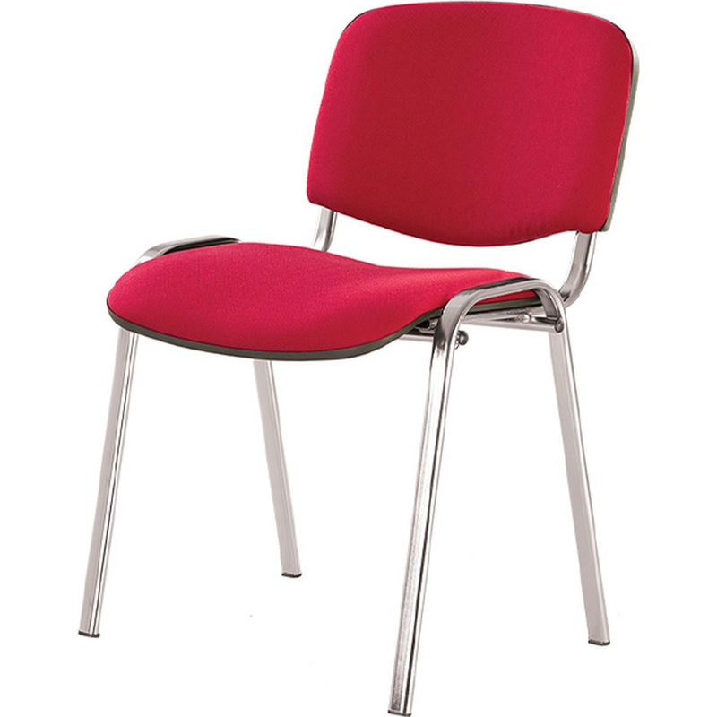 Изображение товара Офисный стул Easy Chair ИЗО ISO красный ткань металл хромированный