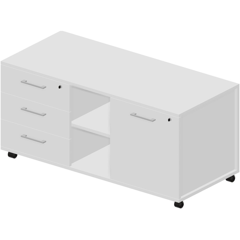 Изображение товара Тумба подкатная Artwood OMU1253BGBLBL белая 1200х530х570 мм 3 ящика