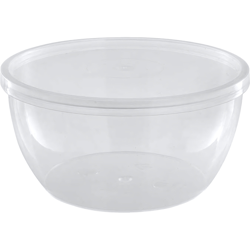 Изображение товара Пластиковая банка с крышкой 360 мл прозрачная для хранения продуктов Россия