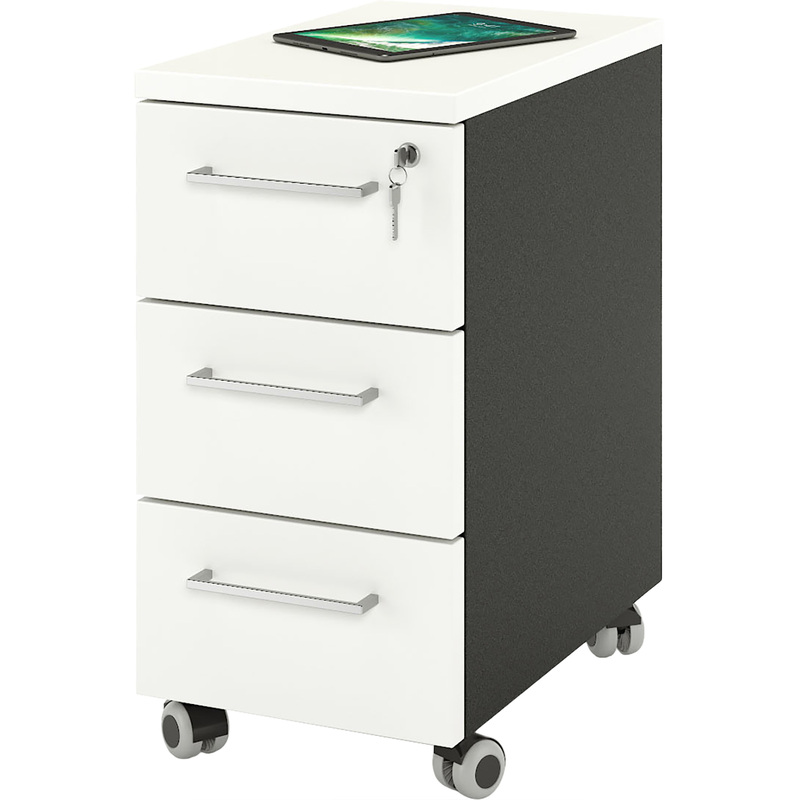 Изображение товара Тумба подкатная Zamm Формат 11483 с центральным замком белая 310х500х612 мм