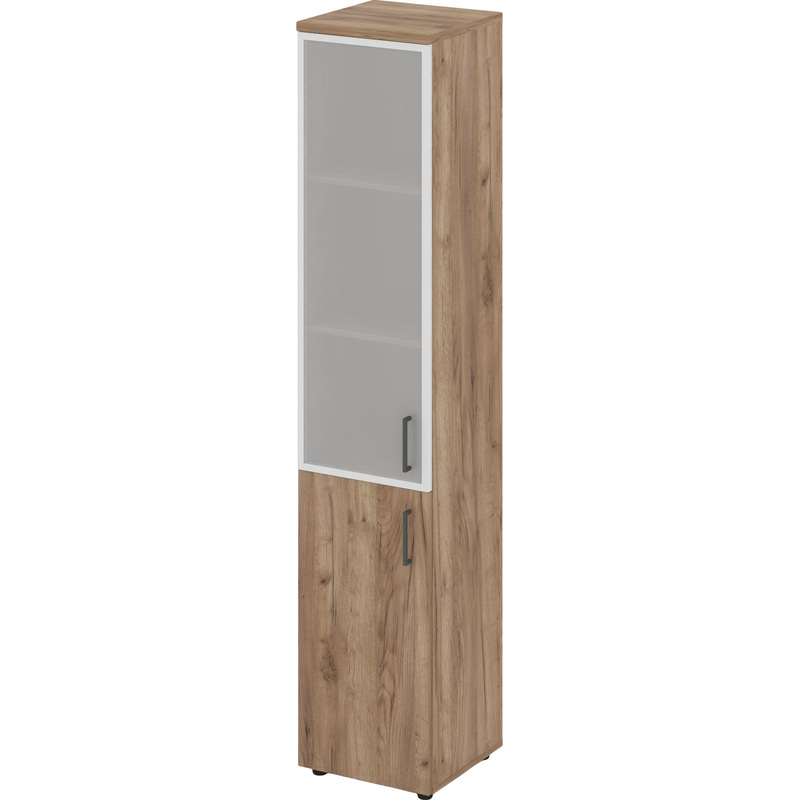 Изображение товара Шкаф для документов Style Project SN.STU-103(R) закрытый со стеклом дуб табак/антрацит 400x400x1982 мм Изображение товара Шкаф для документов Style Project SN.STU-103(R) закрытый со стеклом дуб табак/антрацит 400x400x1982 мм