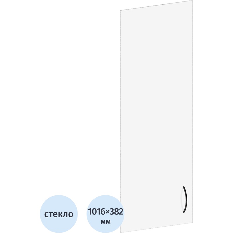 Изображение товара Дверь низкая Simple стеклянная прозрачная (382х1016 мм)