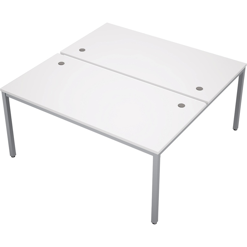 Изображение товара Стол приставной Avance 6МБ.284 двухместный белый/алюминий матовый, 1600х1635х750 мм