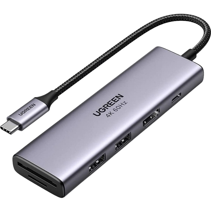 Изображение товара Разветвитель USB Ugreen 60384 с HDMI и картридером, 2 USB 3.0, пассивный