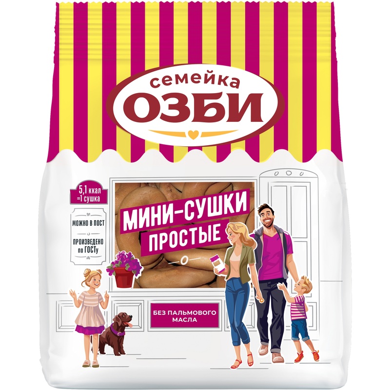 Изображение товара Сушки Семейка ОЗБИ мини 150 г (24 штуки в упаковке)