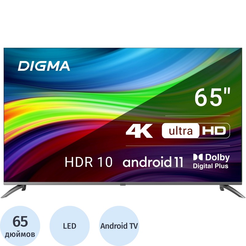 Изображение товара Телевизор 65 Digma DM-LED65UBB41 Ultra HD 4K Smart TV с HDR и Android
