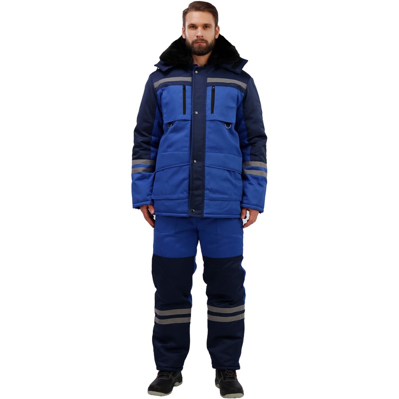 Изображение товара Костюм рабочий зимний мужской з03-КПК васильковый/синий