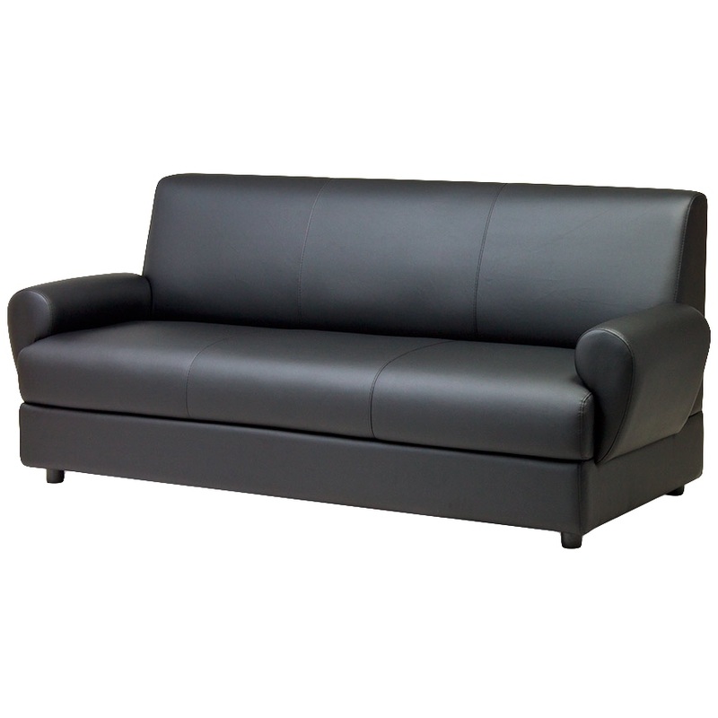 Изображение товара Трехместный диван Матрикс черный искусственная кожа офисный стиль