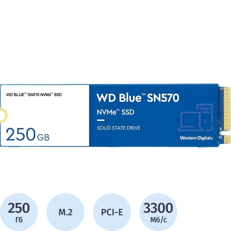 Изображение товара SSD накопитель Western Digital Blue SN570 250 ГБ M.2 PCI-E TLC