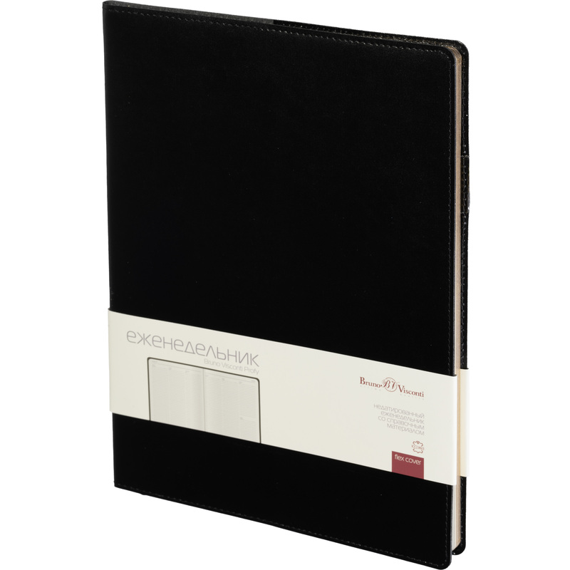 Изображение товара Еженедельник Bruno Visconti Profy натуральная кожа А4 64 листа черный