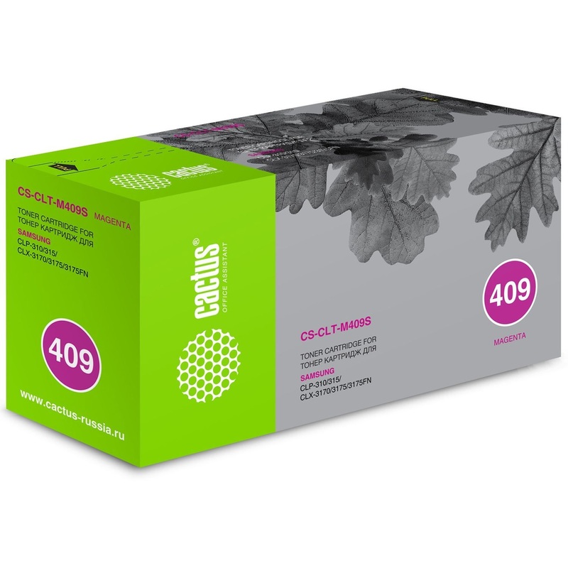 Изображение товара Лазерный картридж Cactus CLT-M409S для Samsung пурпурный 1000 страниц