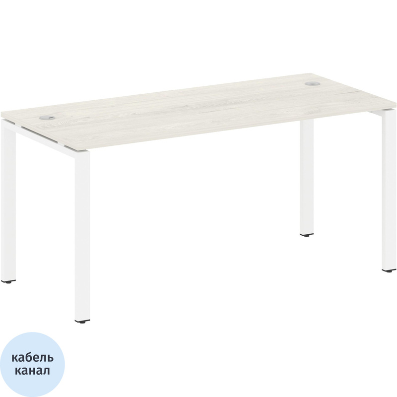 Изображение товара Стол прямой Metal System Style БП.СП-4 дуб наварра белый 1600х720х750 мм