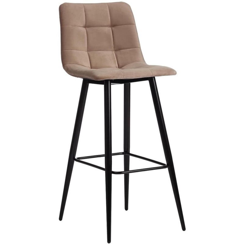 Изображение товара Барный стул TetChair Chilly бежевый ткань черный металлокаркас