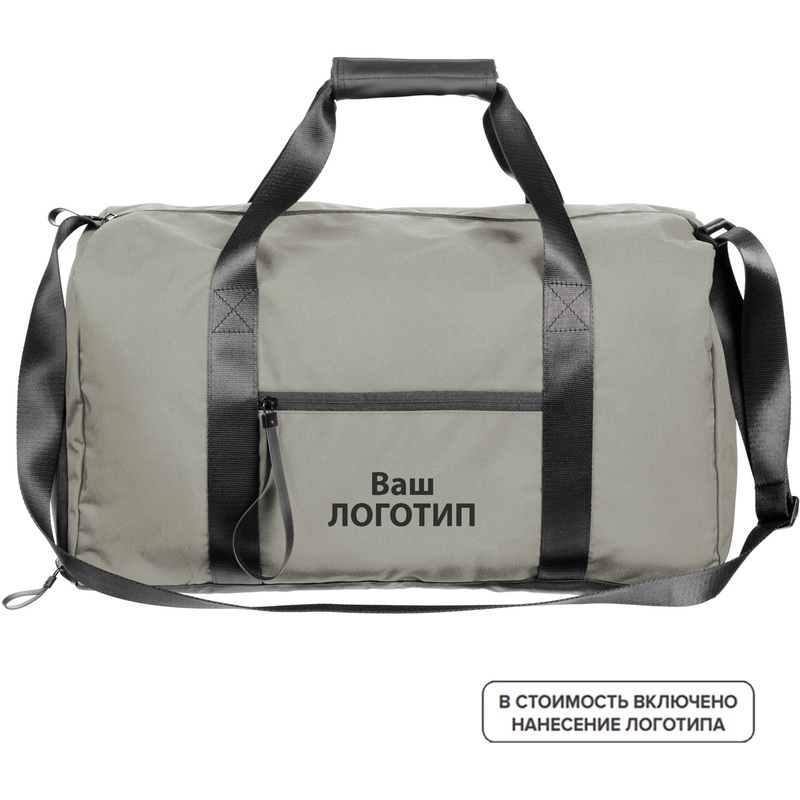 Изображение товара Сумка дорожная urbanPulse из полиэстра серого цвета с логотипом