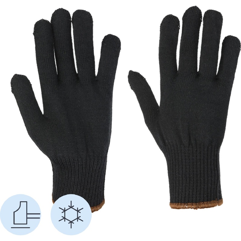 Изображение товара Перчатки рабочие Ампаро Пантера полушерстяные чёрные размер 9