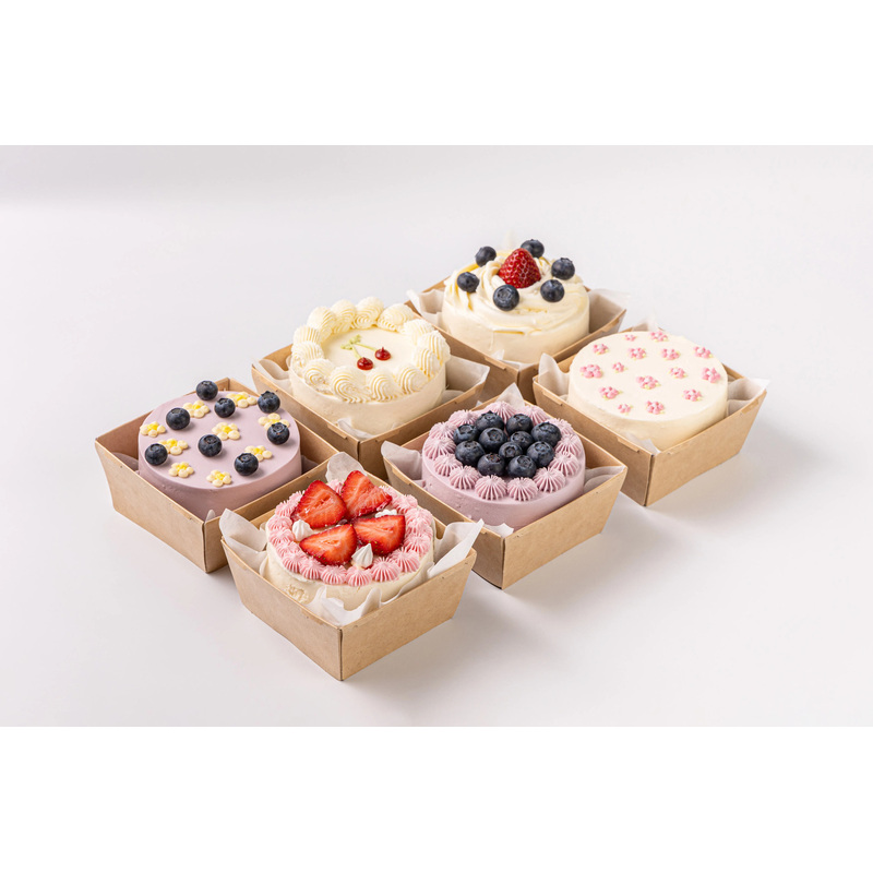 Изображение товара Набор мини тортиков Ягодки-цветочки 6 шт 1.7 кг легкие и воздушные десерты