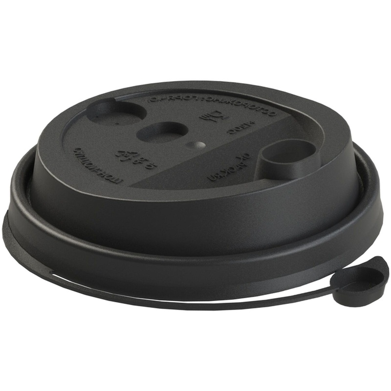 Изображение товара Крышка для стакана 80 мм черная OXPACK Hide эконом в упаковке 1000 штук