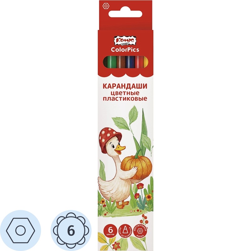 Изображение товара Карандаши цветные Комус Класс (№1School Отличник) 6 цветов